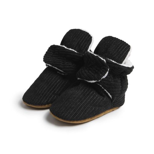 HsdsBebe Unisex Newborn Baby Cotton Booties Non-Slip Sole for Toddler Boys Girls Infant Winter Warm Fleece Cozy Socks Shoes