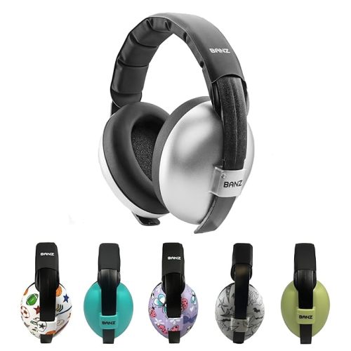 BANZ Infant Hearing Protection Sound Blocking Earmuffs (Silver)