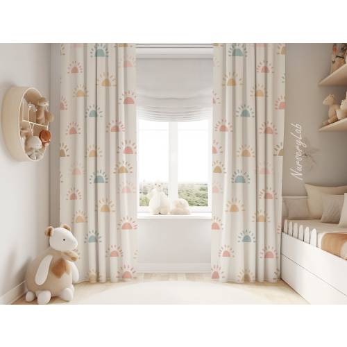 Boho Sun Nursery Curtains Gender Neutral Baby Room Decor