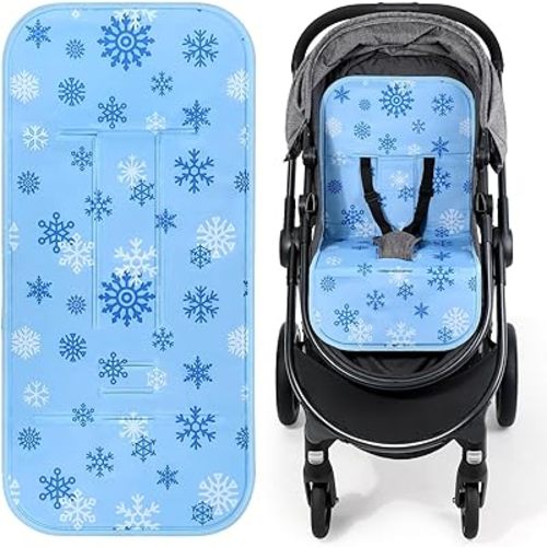 Orzbow Reversible Stroller Cooling Pad | Solid-Gel Baby Cooling Pad for Stroller, High Chair, Bassinet, Crib | Water-Resistant and Comfortable Seat Liner, Keep Baby Cool in Summer Essentials, Blue