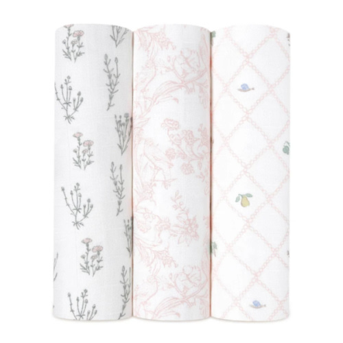 French Floral Silky Soft Swaddle 3 Pack | aden + anais