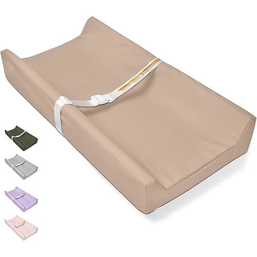 Vegan Leather Baby Changing Pad, Waterproof Diaper Changing Pad, PU Wipeable Baby Changing Mat for Table Dresser 31.5" x 16"