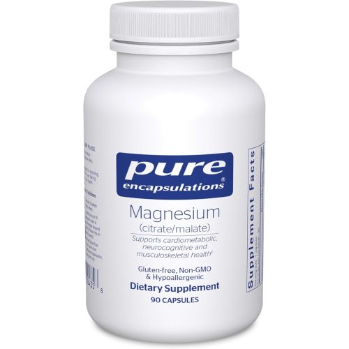 Pure Encapsulations Magnesium (Citrate/Malate) - Magnesium Supplement to Support Nutrient Utilization, Energy, Bones & Heart Health* - with Magnesium Citrate & Malate - 90 Capsules