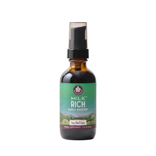 WishGarden Herbs Milk Rich, Breast Milk Supply Tincture, 2oz | Organic Goat's Rue, Fenugreek & Blessed Thistle, Breast Milk Supply Booster, USDA Organic