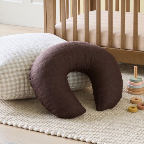 Vintage Washed Linen Chocolate Nursing Pillow | Adairs