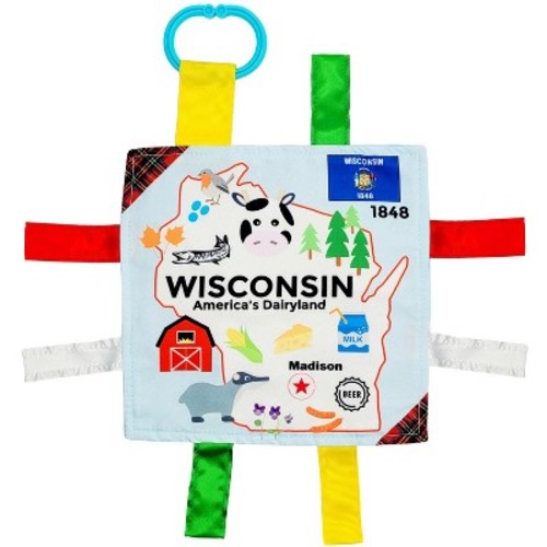 Baby Jack The Learning Lovey Wisconsin State Baby Tag Crinkle Square Toy That Teaches Facts 8" x 8"