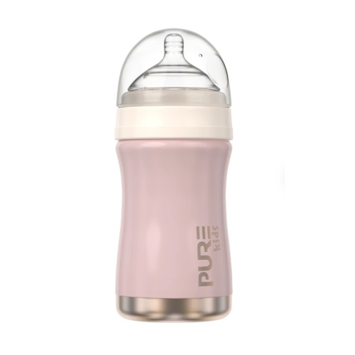“HugMe” Stainless Steel Baby Bottle – 8oz – Solid Colors