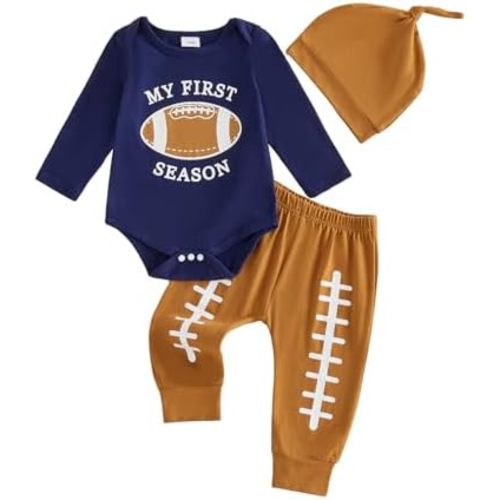 Baby Boy 3Pcs Outfit Romper Pants Hat Coming Home Fall Clothes Set