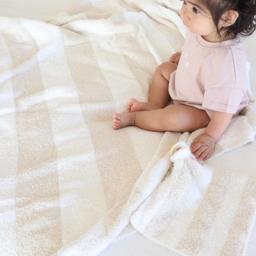 CuddleLane™ Luxe Blankets | Toffee Stripe