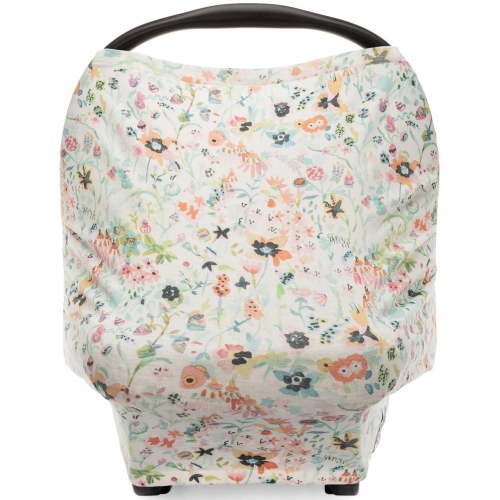 Parker Baby 4-in-1 Car Seat Cover for Girls - Nursing, Car Seat, Grocery Cart, & High Chair Cover - Bloom