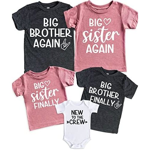 Teeny Fox Big Brother Again Sister Finally New to Crew Sibling Announcement T-Shirt