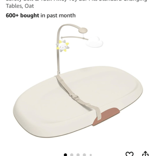 Skip Hop Baby Changing Pad Nursery Style Wipe-Clean Contoured with Cushioned Foam, Non-Skid Base, Built-in Safety Belt & Tuck-Away Toy Bar Fits Standard Changing Tables, Oat