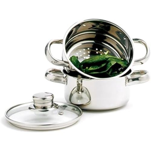Norpro 1-Quart Stainless Steel Mini Steamer Cooker Set (3 Piece)