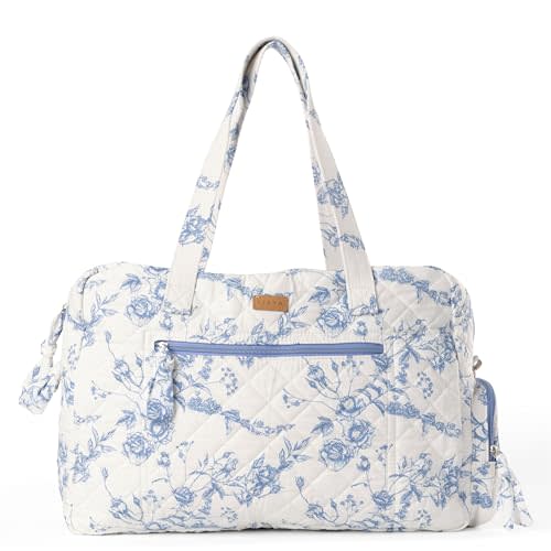 Staya Quilted Duffle Bag - Perfect Travel Companion, Quilted Weekender Bag for Women, (Coastal Grandma)