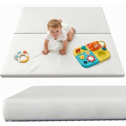 Baby Mat for Floor 59x59 Inch - Thick 1.3‘’ Waterproof Floor Mat for Crawling, Non-Toxic with Machine Washable Cover for Toddlers Infants Boys Girls