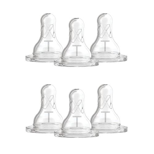 Dr. Brown’s Level T Narrow Baby Bottle Nipple, Slower Flow Rate for Infants, 100% Silicone Bottle Nipple, BPA Free, 0m+ – 6-Pack