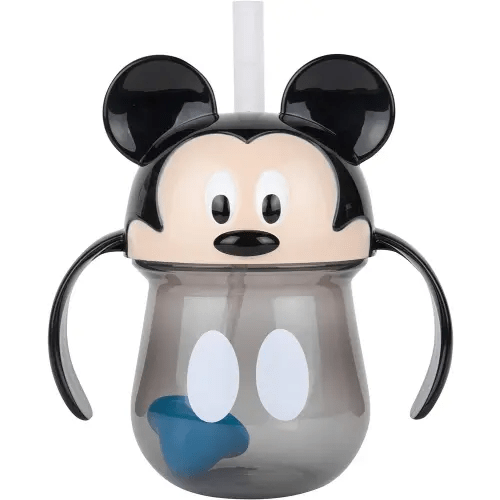 The First Years Disney Mickey Mouse Weighted Straw Cup - Spill Proof Toddler Straw Cups - Transition Sippy Cups - Toddler Feeding Supplies - 7 Oz - Ages 9 Months and Up
