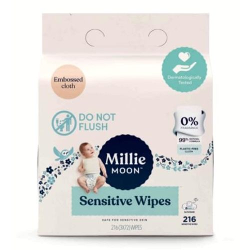 Moon Sensitive Wipes (216 Count)-3 Packs of 72 Wipes(1Box)