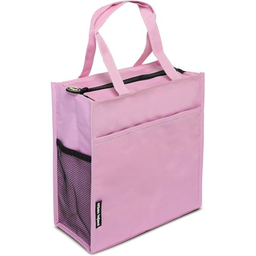 Urban Infant Tote Bag for Kids - Outer Pocket, Name Tag, 2 Mesh Bottle Holders, and Zippered Top