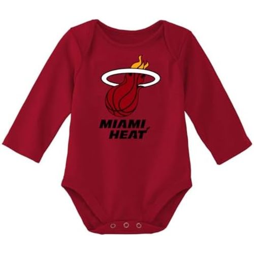 Outerstuff NBA Newborn & Infants 0-24 Months Official Primary Logo Long Sleeve Bodysuit Creeper Romper