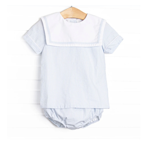 Cabo Breeze Diaper Set, Blue Seersucker – Stitchy Fish