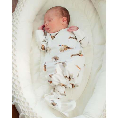 Pheasants and Quail - Newborn Gown + Hat