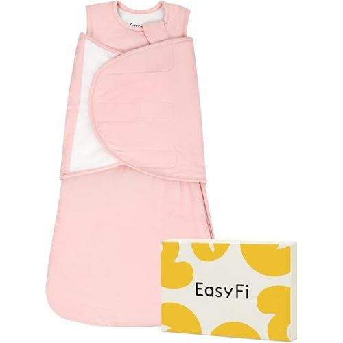 Newborn Sleep Sack Swaddle 1.0 TOG Rayon Made from Bamboo Sleep Sack 0-3 Months, 4-Way Adjustable Transitional Infant Swaddle with Removable Wings, 2-Way Zipper Unisex Baby Wearable Blanket