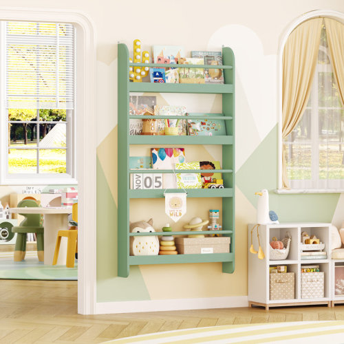 Mack & Milo™ Albertson 43.7'' H X 22.8'' W Kids Floating Bookshelf, Nursery Bookshelf for Toddler Room & Reviews | Wayfair