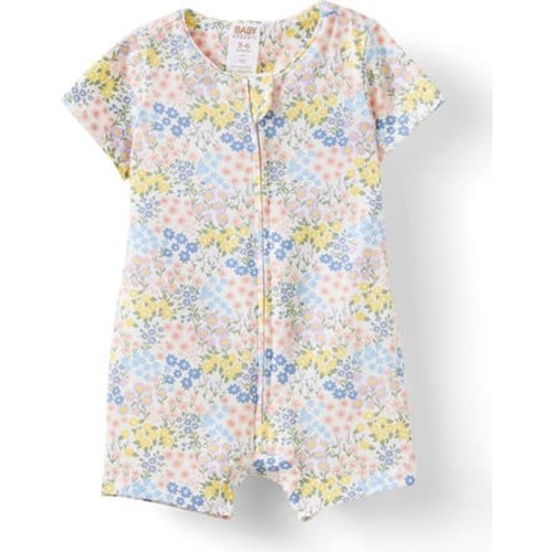 The Billie Short Sleeve Zip Romper, Newborn