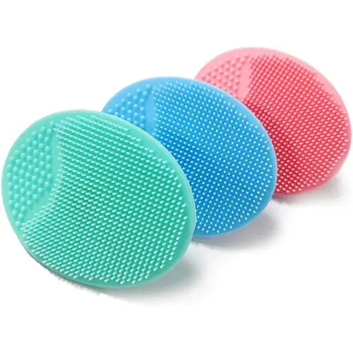 Baby Bath Brush, Cradle Cap Silicone Massage Scrubbers Exfoliator | The SkinSoother Baby Essential for Dry Skin, Eczema (Small-4PCS)