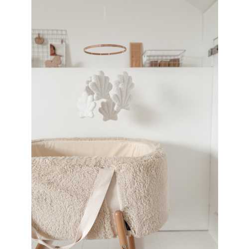 Seashell mobile micro boucle shell mobile neutral nursery decor baby mobile boucle nursery decoration ocean nursery decor neutral baby