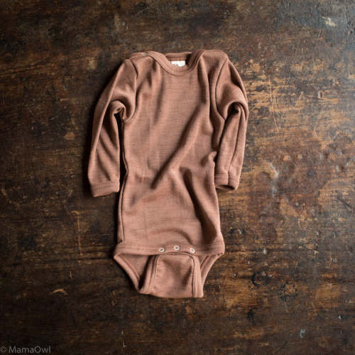 Swallow Baby Body - Merino Wool & Silk - Cedarwood Size 3-6