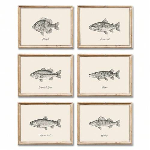 1pc Framed/Unframed Vintage Fisherman Bass Trout Fish Rustic Canvas Poster Outdoor Fishing Sport Cottagecore Wall Art Print Cabin Lake House Farmhouse Decor Minimalist Painting For Kitchen,Living Room,Bedroom,Modern Home Decoration | SHEIN USA