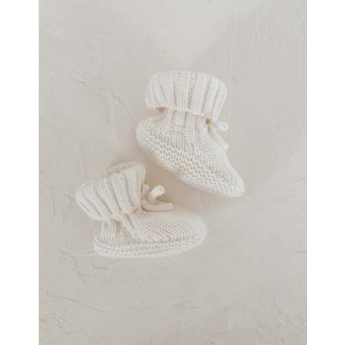 Baby Booties - Knit, Warm White | Organic Cotton – Sweet June