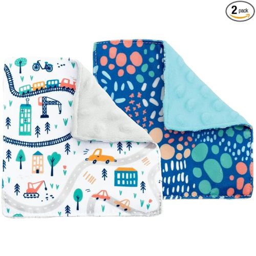 S&T INC. Crinkle Squares Baby Toys, 6 Inch x 6 Inch, City Dots, 2 Pack