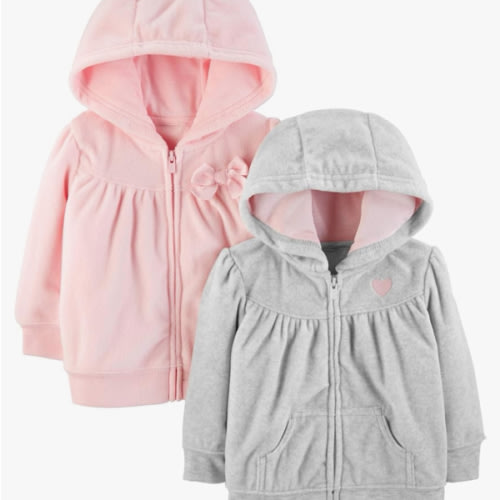 Simple Joys by Carter's Girls' 2-Pack Fleece Full Zip Hoodies