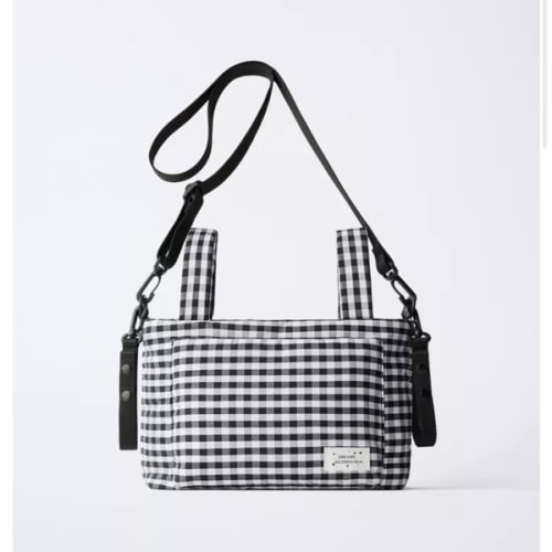 PLAID MATERNITY STROLLER BAG