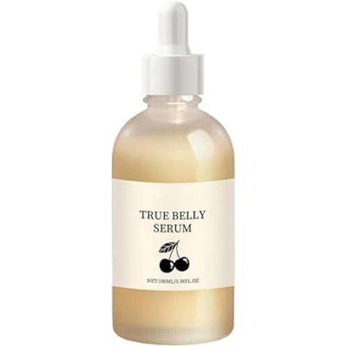 True Belly Serum with Cherry Extract, Pregnancy & Postpartum Skincare for Stretch Marks, Belly Oil For Pregnant Women, Refreshing Non-greasy, 100ml/3.38 fl oz