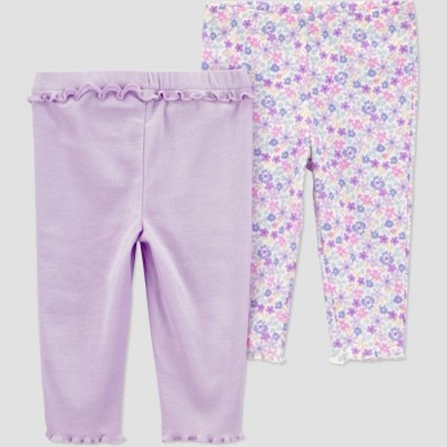 Carter's Just One You® Baby Girls' 2pk Floral Pants - Purple Newborn