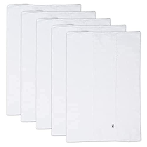 Honest Baby 5 Pack Organic Cotton Knit Burp Cloths, White