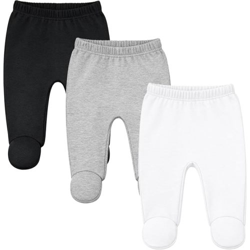 123 Bear Baby Soft Cotton Spandex Pants with Feet