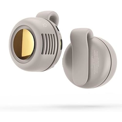 Portable Silent Mini Bladeless Electric Fan, 2025 New Clip On Mini Fan for Shirt Waist Neck, 3 Speeds Personal Fan for Outdoor Travel Workout (White)