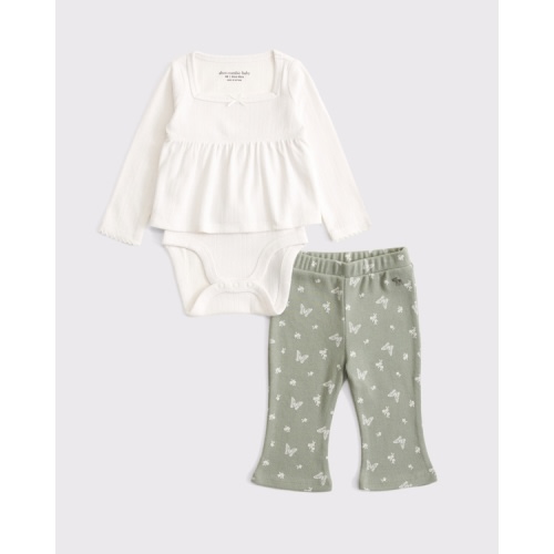 baby pointelle bodysuit and pant set