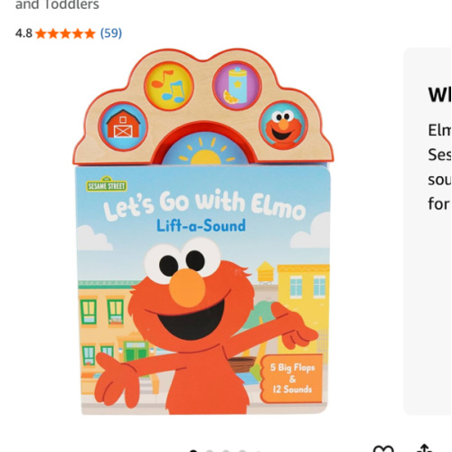 Let's Go With Elmo: A First Lift-a-Flap Sound Book for Babies and Toddlers