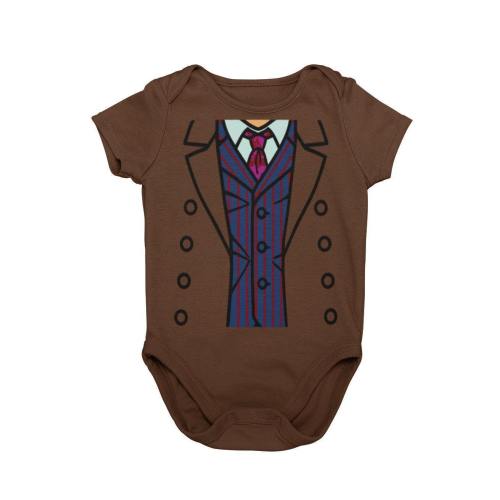 The 10th Doctor Baby Halloween Costume Bodysuit | Baby British Superhero Costume | Unique Baby Halloween Costume | Sci-Fi Baby Costume