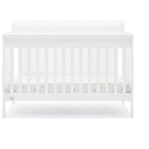Simmons Kids Carter 6-in-1 Convertible Crib with Daybed Conversion, Bianca White