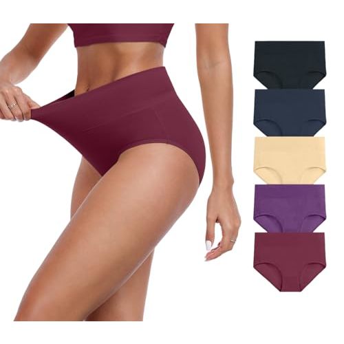 IWOLLENCE Womens Cotton Postpartum Underwear High Waisted Full Coverage Panties Plus Size & Regular
