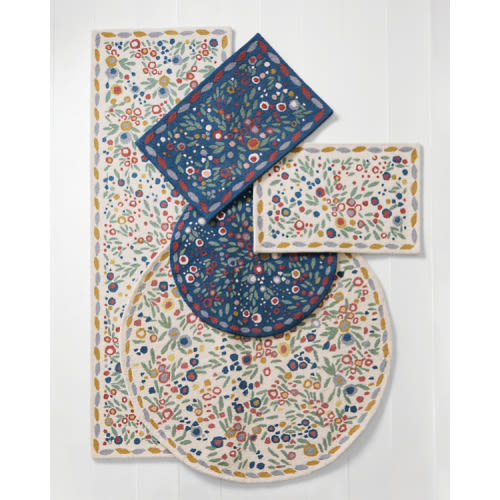 Vintage Floral Hooked Wool Rug