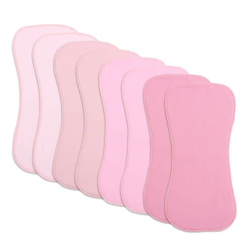 8 Pack Baby Burp Cloths, Unisex for Boys and Girls, Super Absorbent and Soft Towel,Solid Color (pink02)