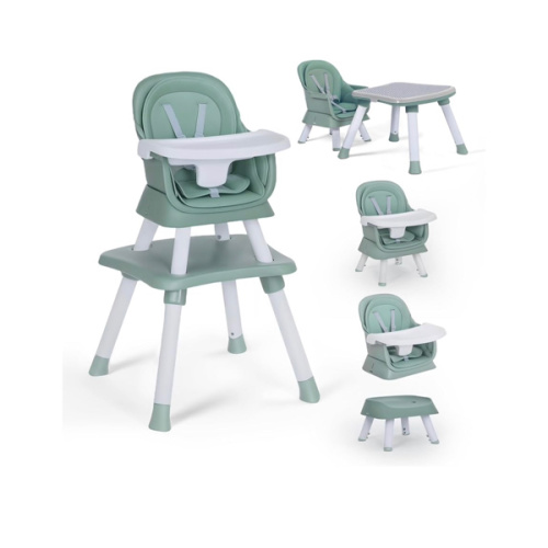 TODEFULL Baby High Chair, 8 in 1 Convertible Highchairs for Babies and Toddlers, Children Dining Booster Seat/Kids Building Block Table for Girls Boys, Baby Seat with Removable Tray, Green